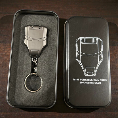 Iron-Man Style Mini Nail Cutter Keychain