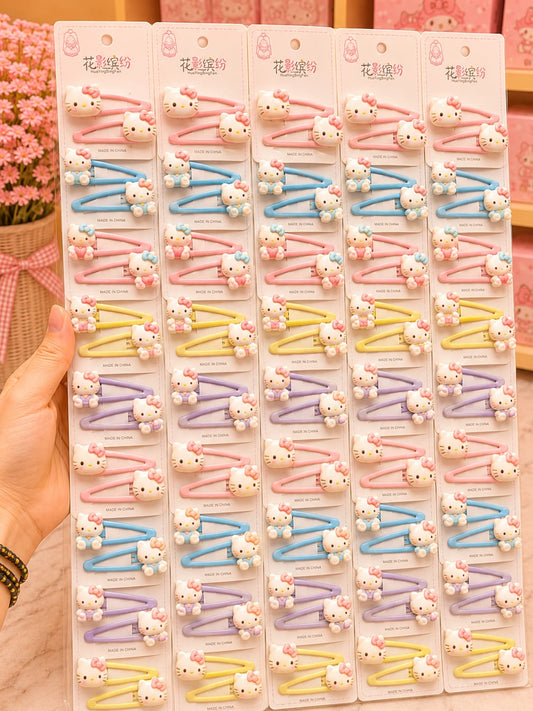 Korean cute hair Tik Tak pin for kids(pack of 10 pair in one strip)