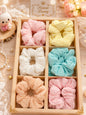 Korean box scrunchie (pack of 12) random design mix design