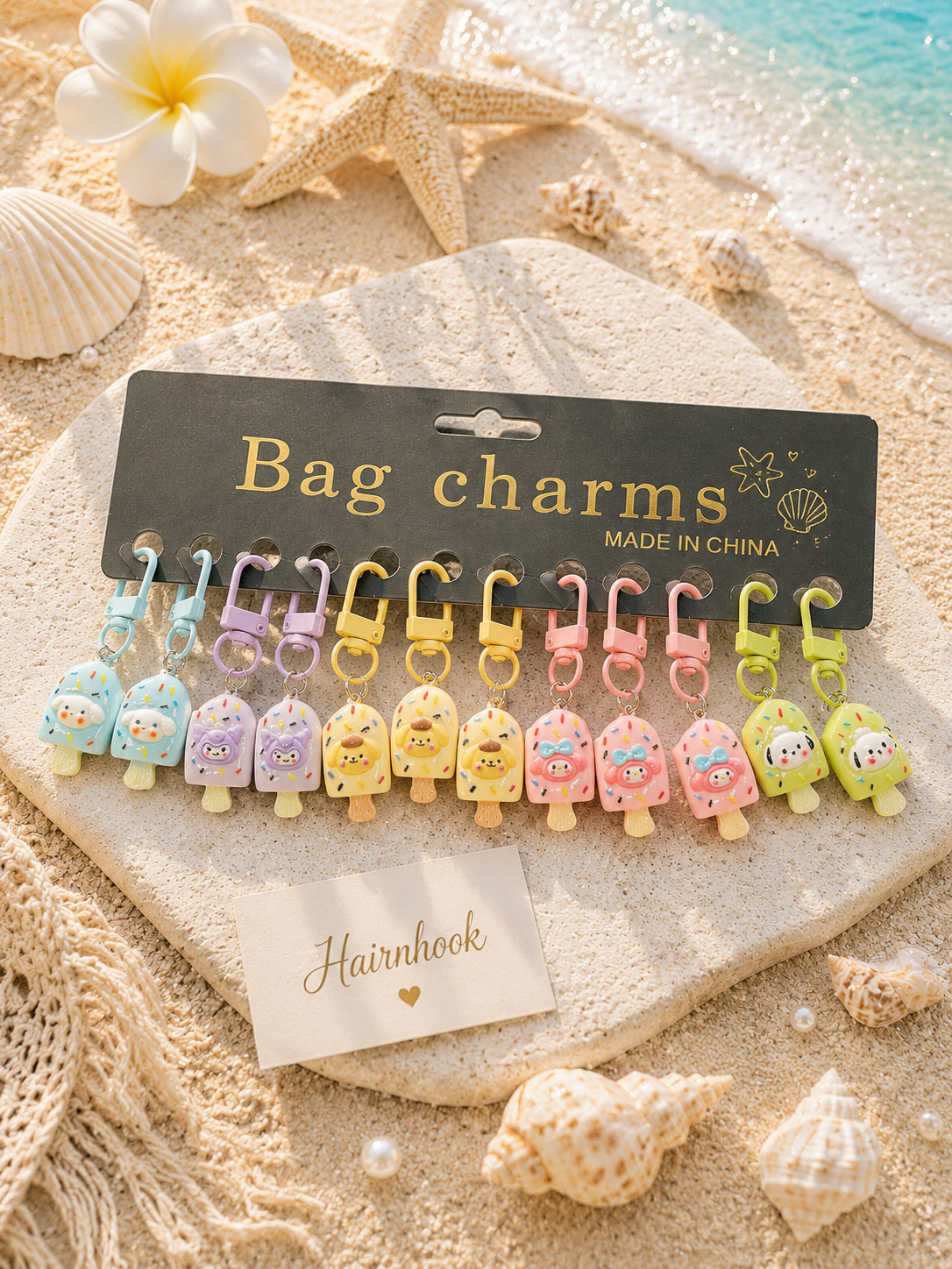 Cute and trending bag charms (pack of 12)