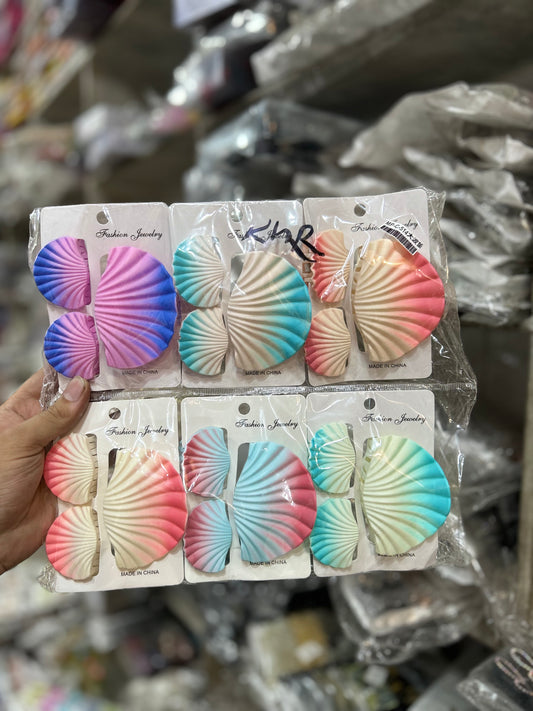 Seashell Hair Claw Clip Set for Women & Girls | Aesthetic Korean Style Hair Accessories(pack of 12 combo)