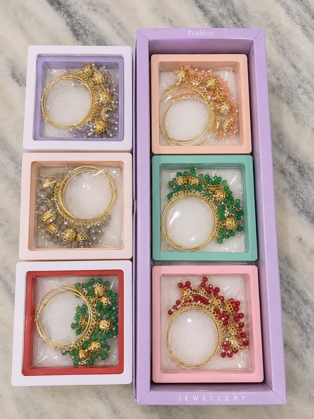 Indian style earrings for woman (pack of 6)