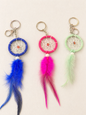 Boho Dream Catcher Keychain with Feather Tassel – Colorful Bag Charm & Keyring( pack of 12)