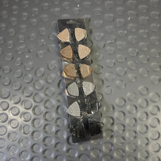 Mini Glitter Triangle Hair Claw Clips | Stylish Strong-Hold Hair Accessories( pack of 12)