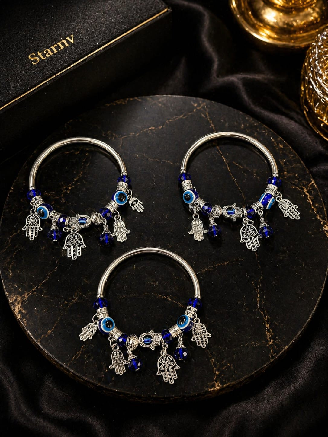 Evil Eye Charm Kada Bracelet Set( pack of 12)