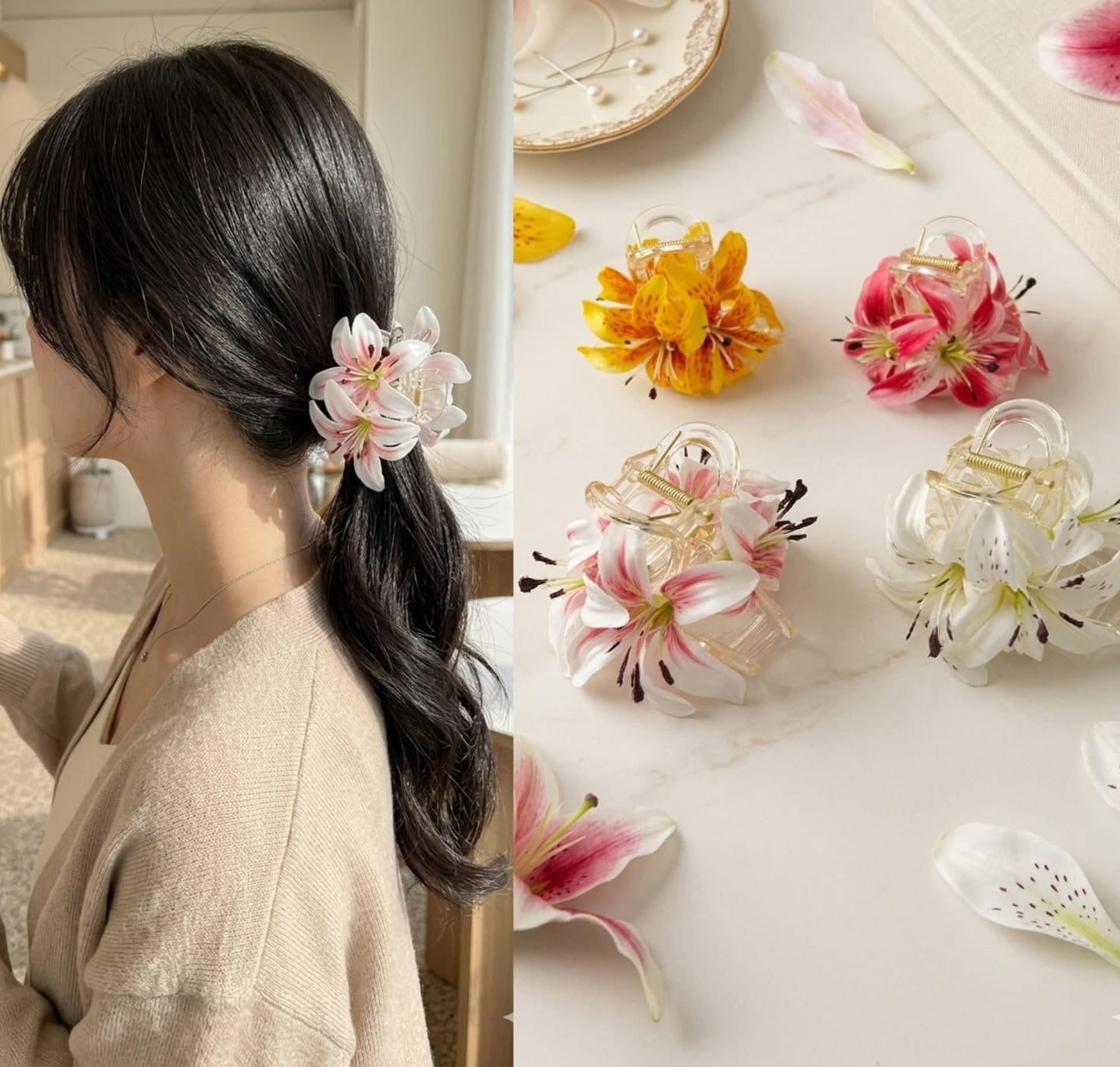 Elegant Floral Hair Claw Clip – Aesthetic Flower Clutcher(pack of 12) (Copy)