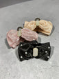 Satin Bow Hair Claw Clip – Korean Luxury Pearl & Rhinestone Bow Clutcher for Women(pack of 12)