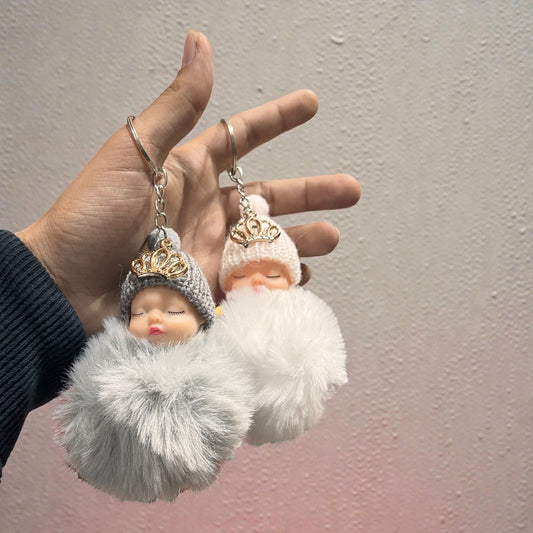Princess fur doll keychain ( pack of 12)