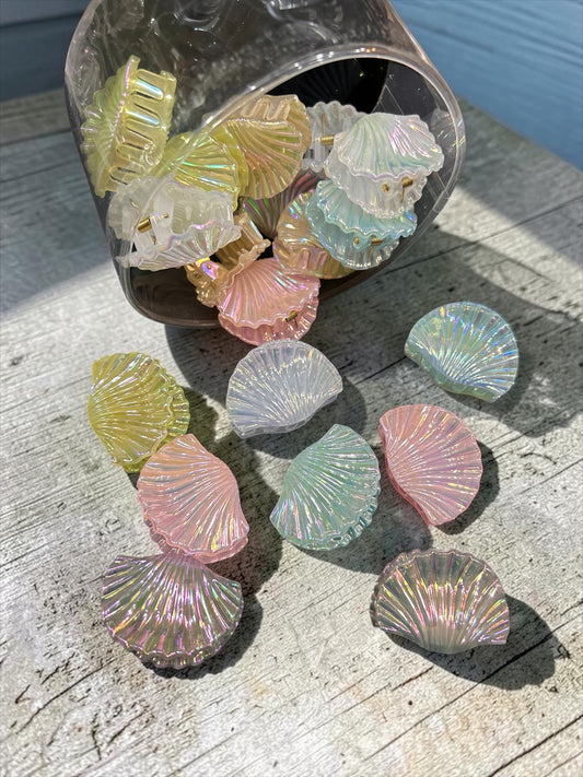 Seashell Mini Claw Clips Jar Set | Mermaid Pastel Hair Clutcher Collection ( pack of 20)
