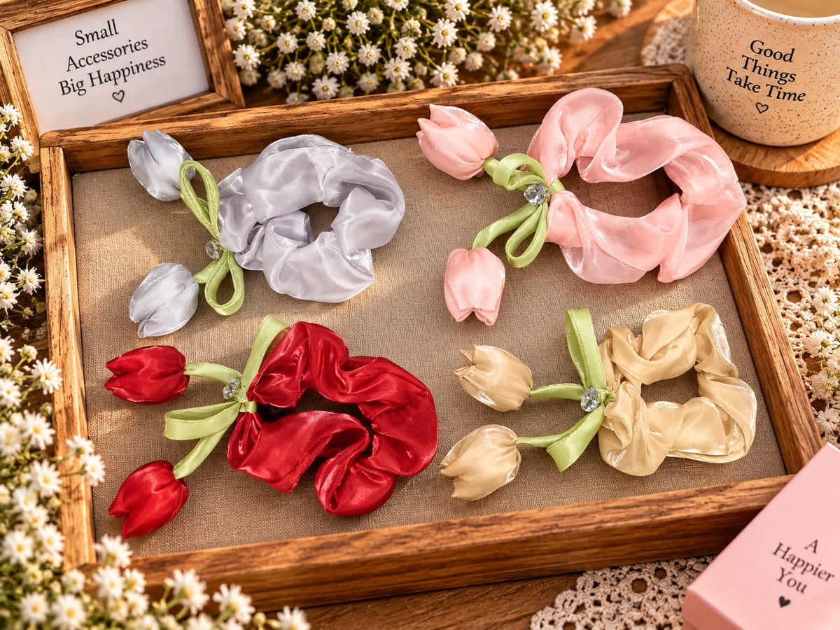 Korean premium scrunchie (pack of 12)