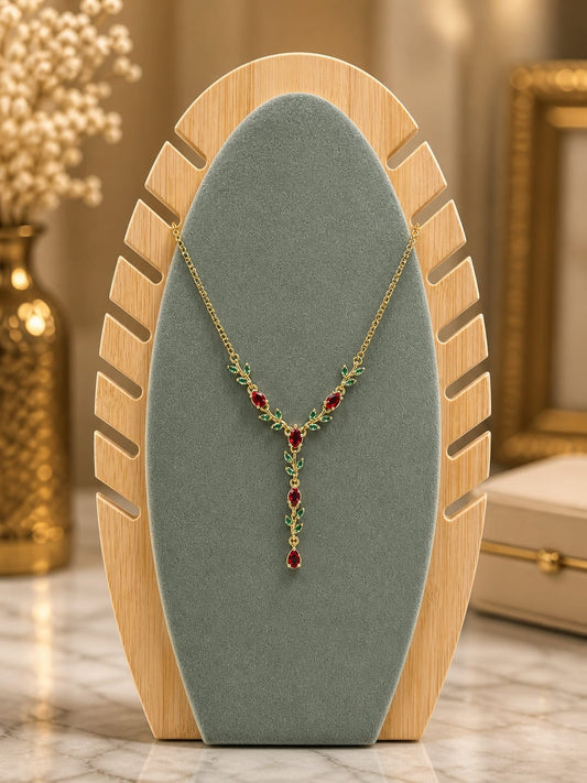 Elegant Multicolor Gemstone Y-Drop Necklace with Gold Finish(pack of 3)