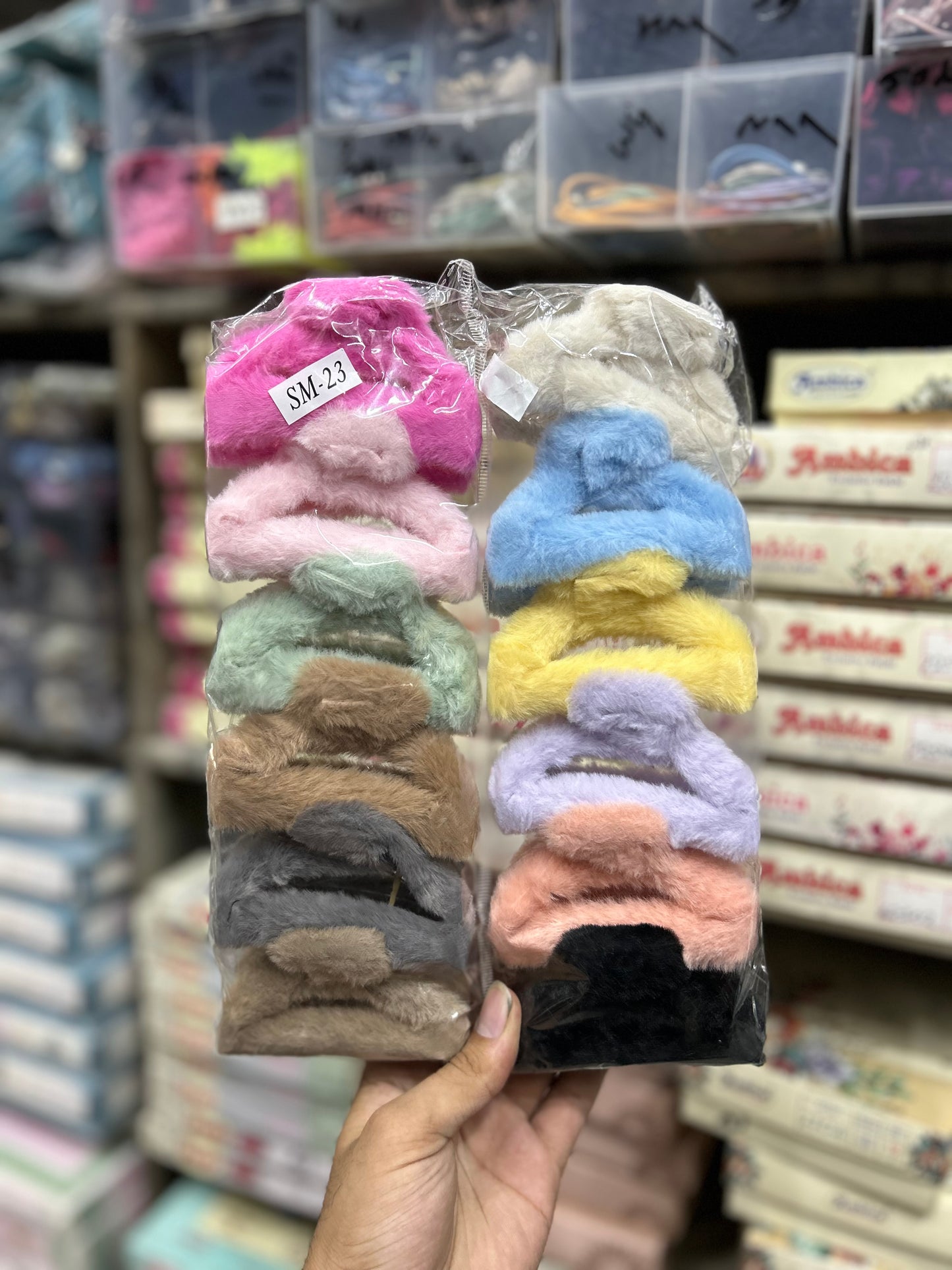 Korean clutcher fur  for girls (pack of 12)