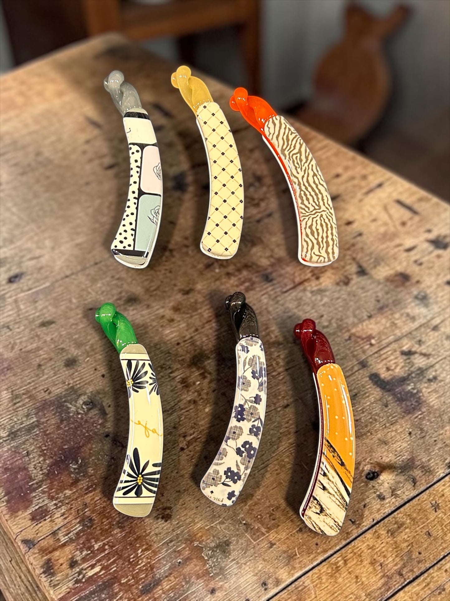 Honey Branded Banana Clip – Premium Printed Hair Accessory for Women & Girls( pack of 12)