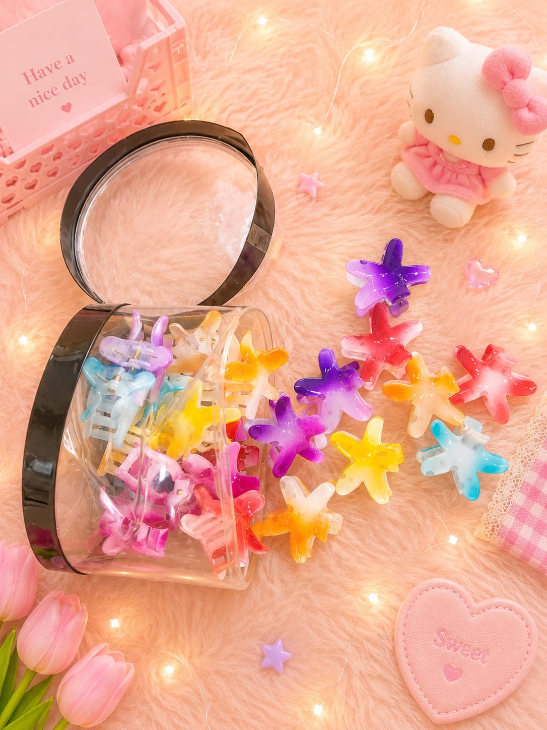 Korean mini jar hair claw clip ( pack of 24)