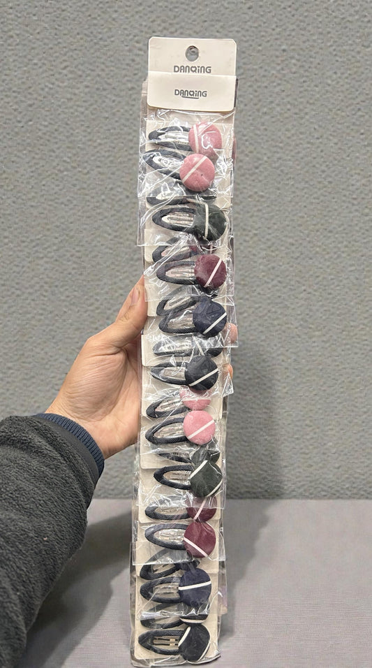 Classic Fabric Button Hair Ties for Women & Girls | Elastic Ponytail Holders (Pack of 10) tic tack