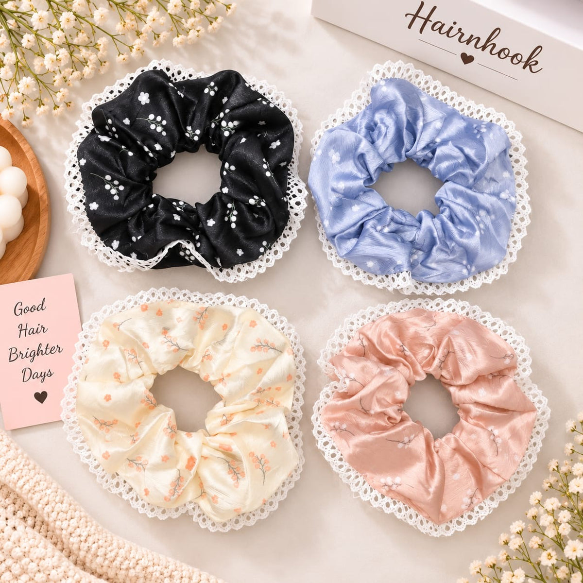 Korean premium scrunchie (pack of 12)
