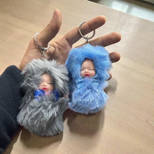 Heavy fur doll keychain ( pack of 12)