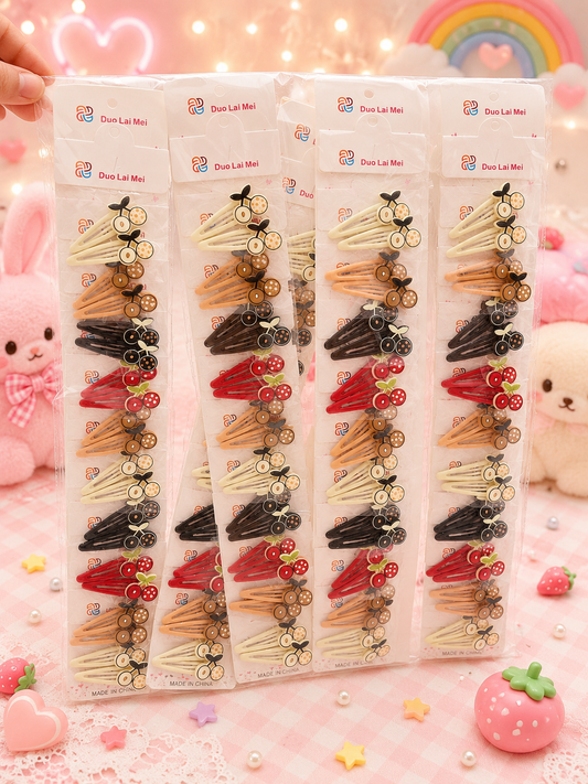 Cute kawaii hair tik Tak clip of kids(pack of 1 strip 10 pair)