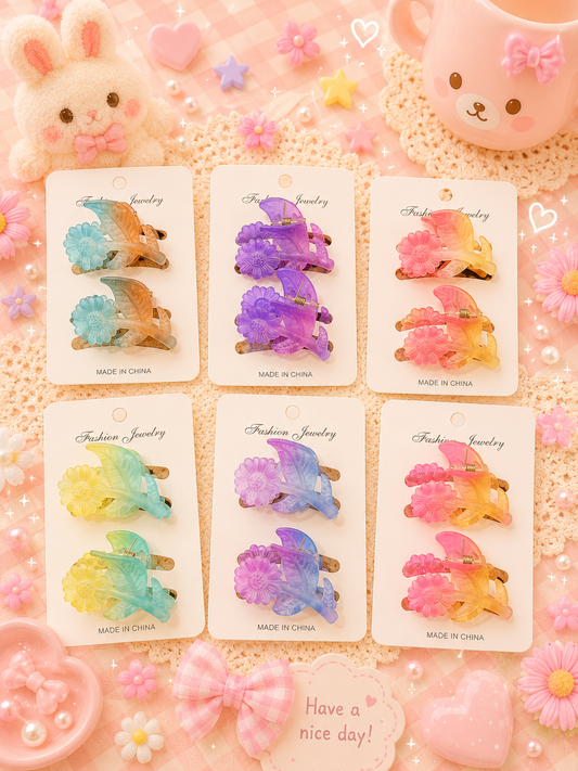 Korean 2 piece combo hair claw clip ( pack of 12 sets)