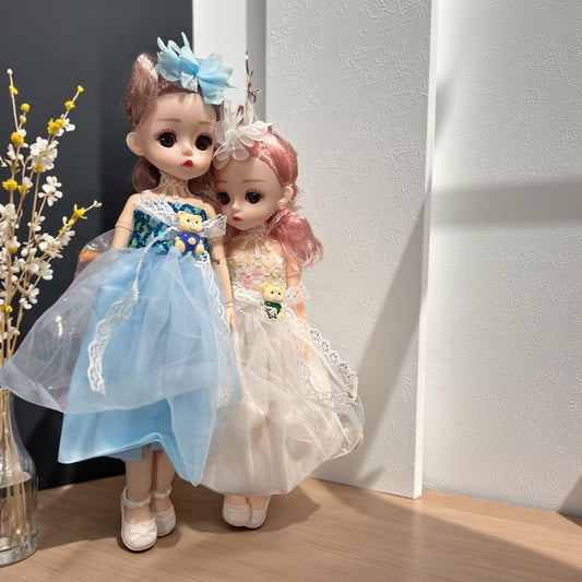 Luxury Teddy Princess Doll Keychain with Designer Net Gown – Cute Premium Bag Charm( pack of 6)