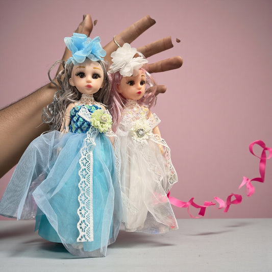 Luxury Princess Doll Keychain with Lace & Net Gown – Cute Designer Bag Charm-1( pack of 6)