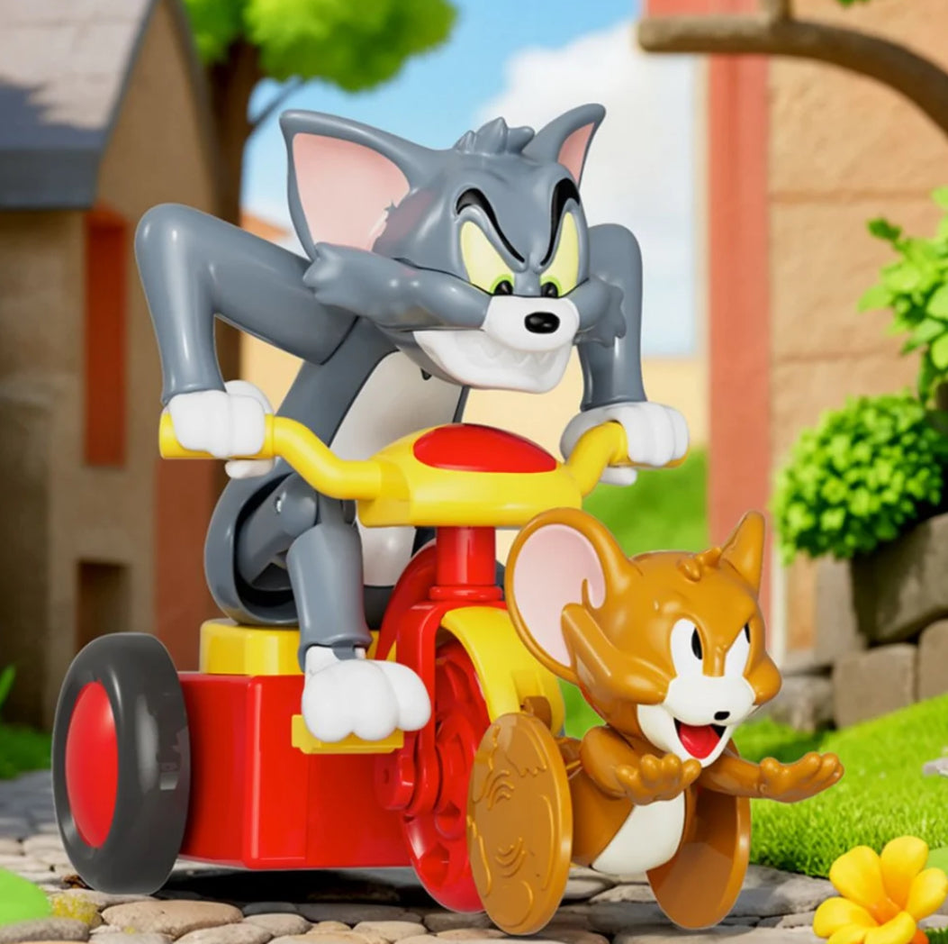 Tom & Jerry Tricycle Chase Toy | Wind-Up Cartoon Action Toy | Cute Collectible Gift(pack of 3)