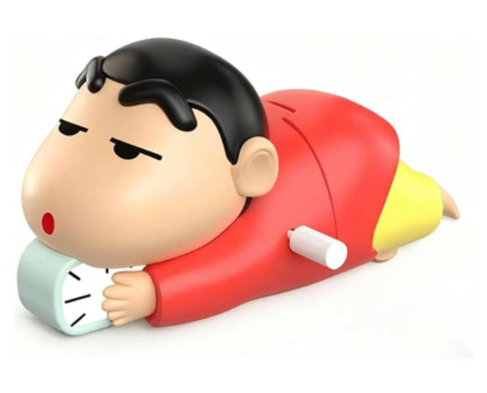 Shinchan Sleeping Alarm Clock Toy – Cute Cartoon Shinchan Table Clock for Kids Room & Desk Decor( pack of 6) red only