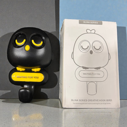 Cartoon Bird Wall Hook with Blinking Eyes keychain stand