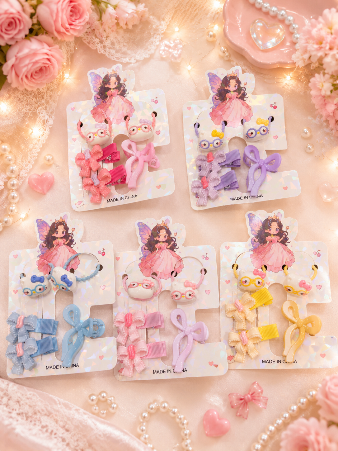 Kids hair accessories combo(pack of 12 sets)