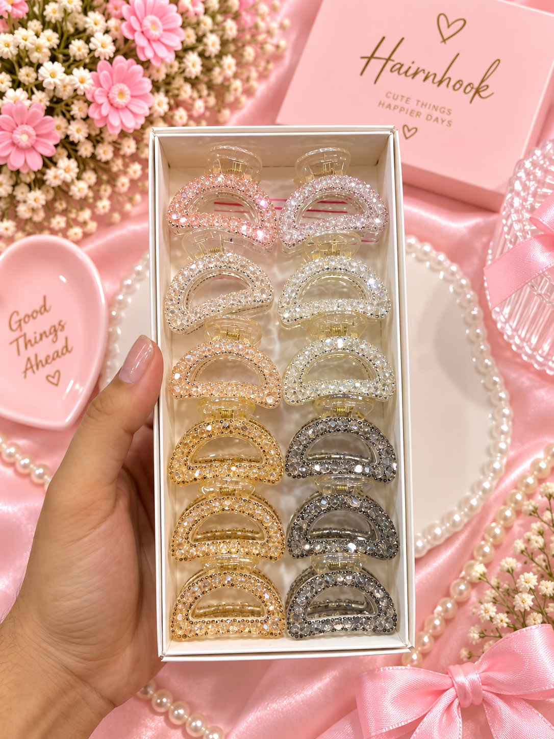 Korean crystal work clutcher for party ( pack of 12)