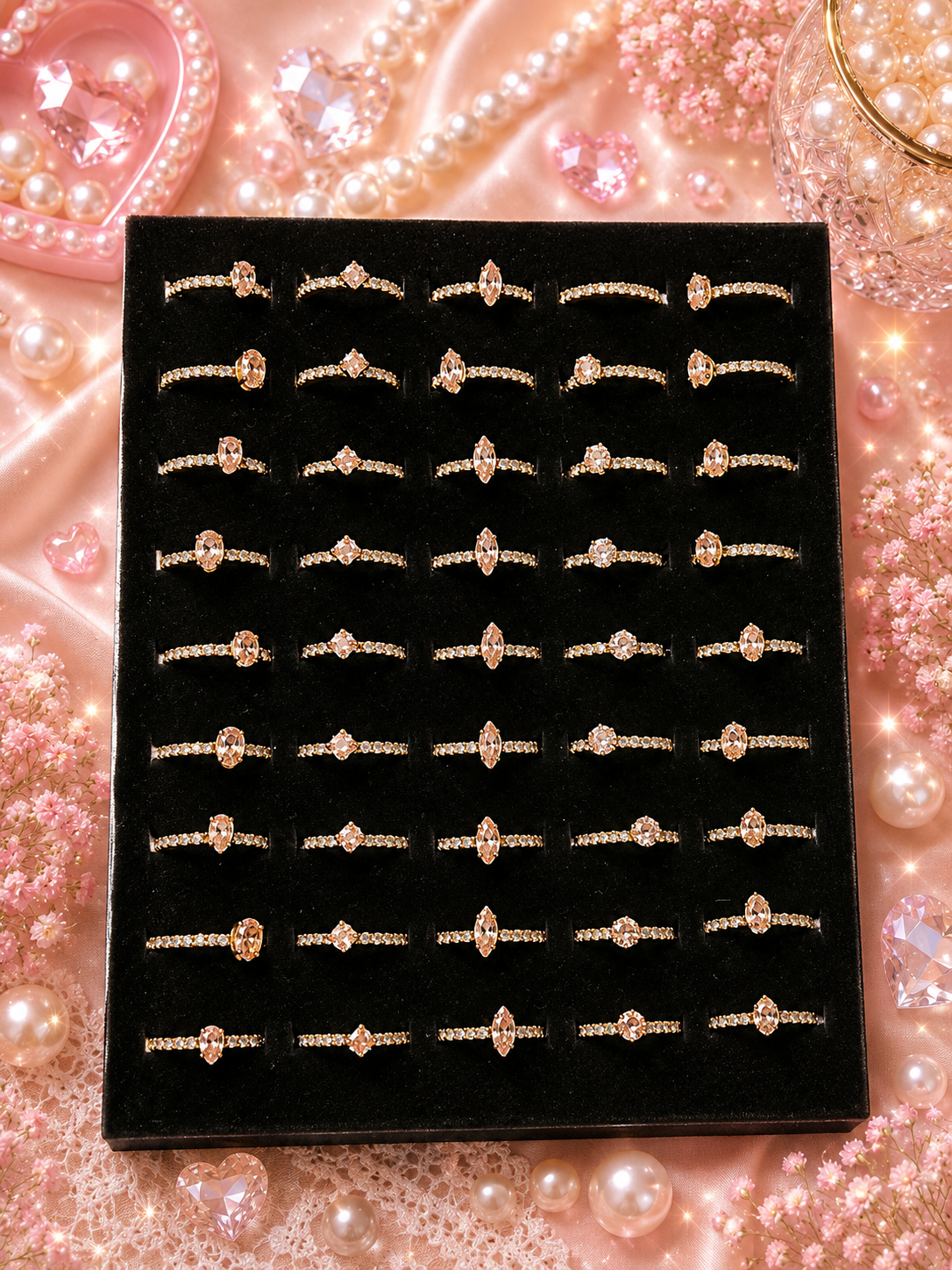 Korean Stainless Steel Ring Collection –  Fashion Rings for Women (pack of 12)