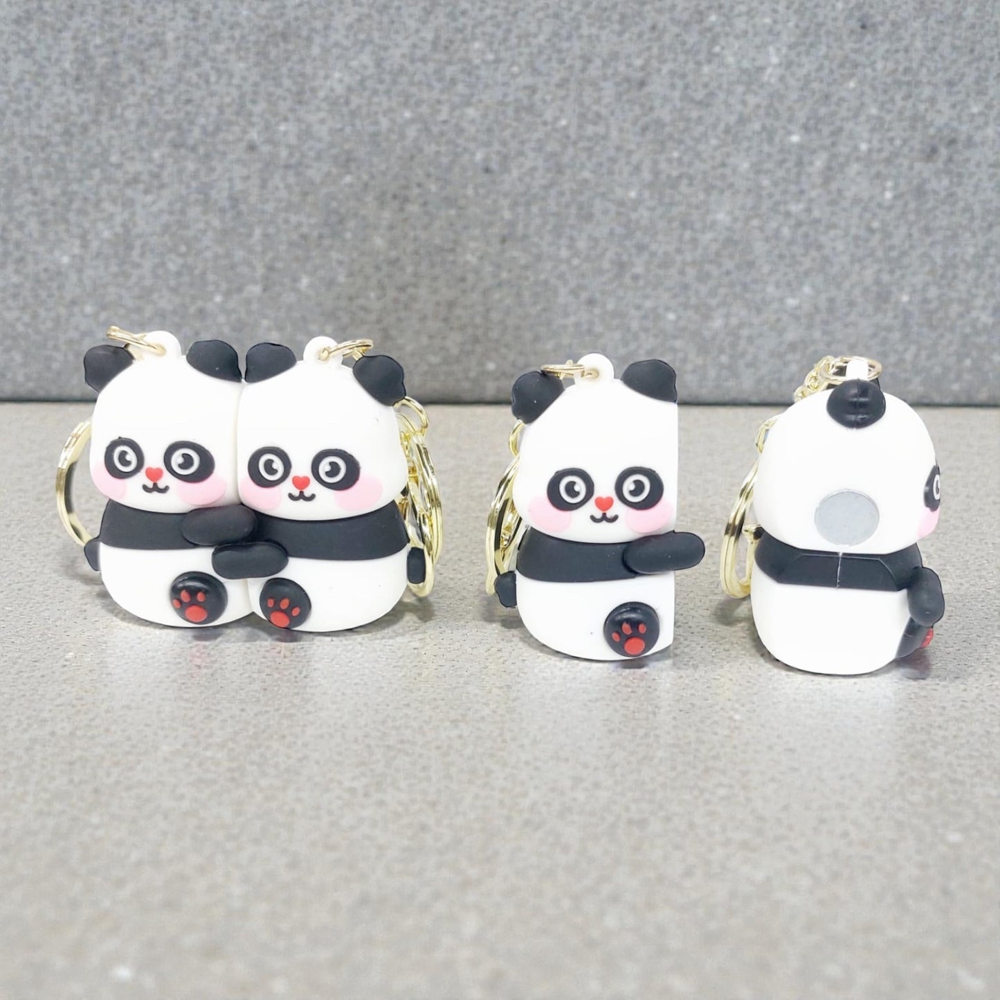 Magnetic Panda Couple Keychain ( pack of 6)