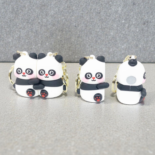 Magnetic Panda Couple Keychain ( pack of 6)