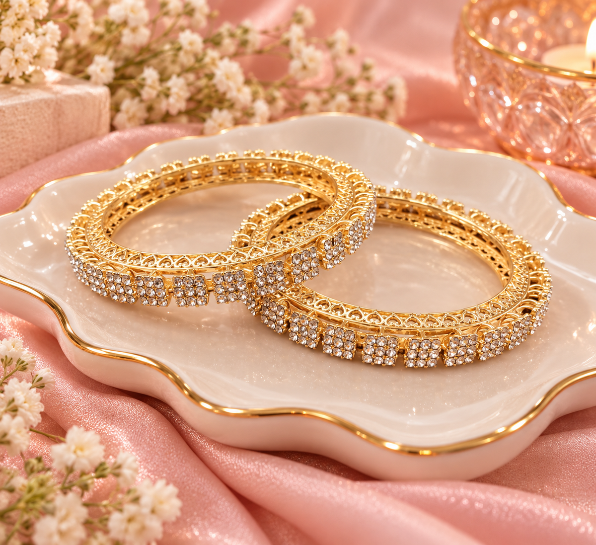 Premium karwachauth kada collection(pack of 2 piece 2 size in one pack 2.8,2.6)