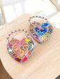 Cute Heart Shape Hair Accessories Organizer with Handle – Kawaii Storage Box with Colorful Hair Bands & Clips( pack of 6)