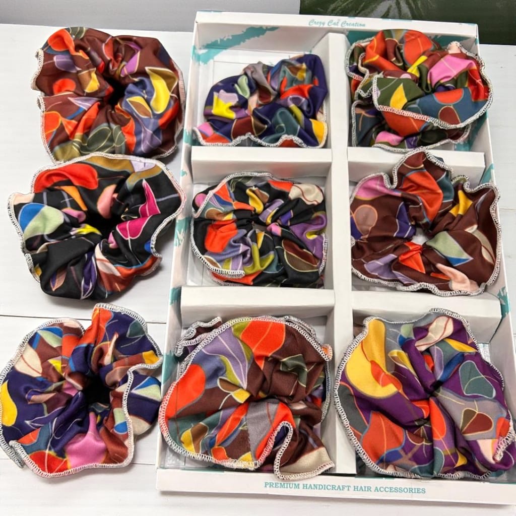 Printed scrunchies-1( pack of 12)