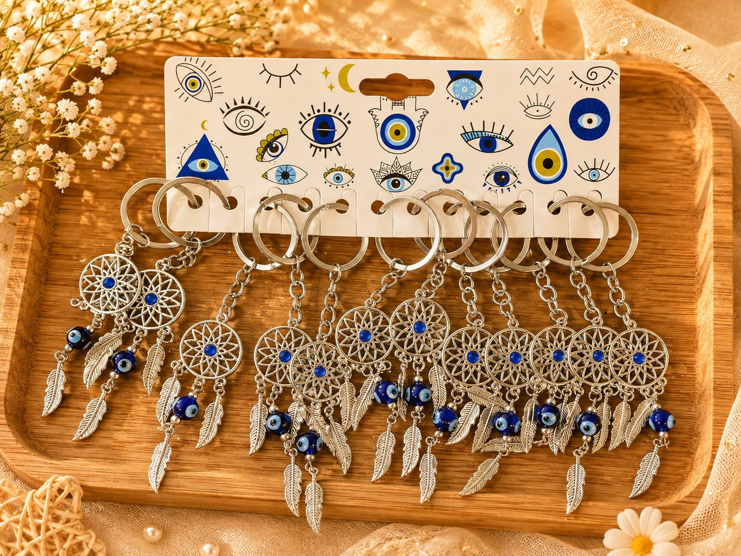 Premium evil eye keychain (pack of 12)