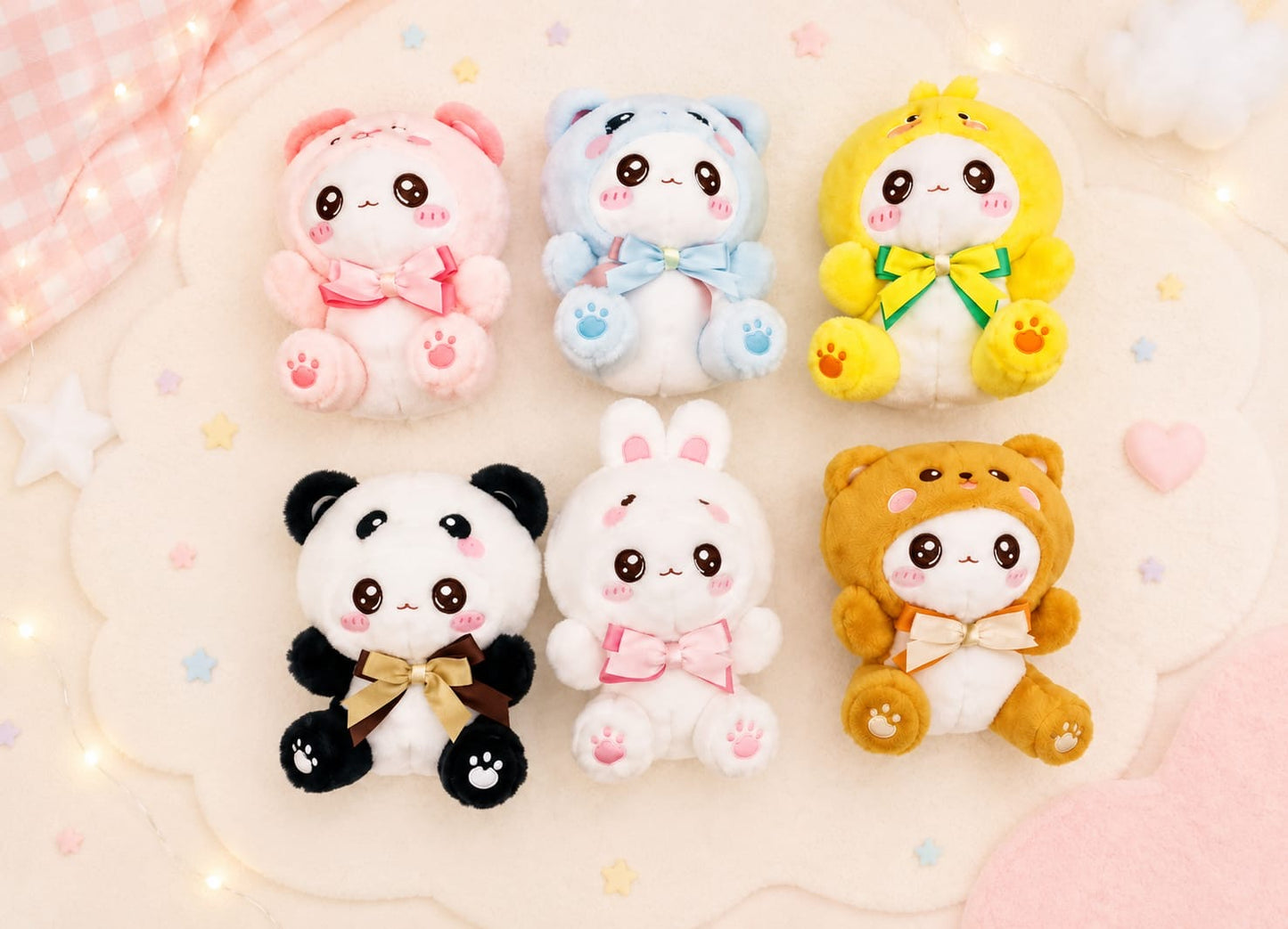 Plushies soft toy keychain (pack of 6)