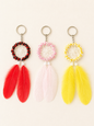 Boho Dream Catcher Keychain with Feather Tassel – Colorful Bag Charm & Keyring( pack of 12)
