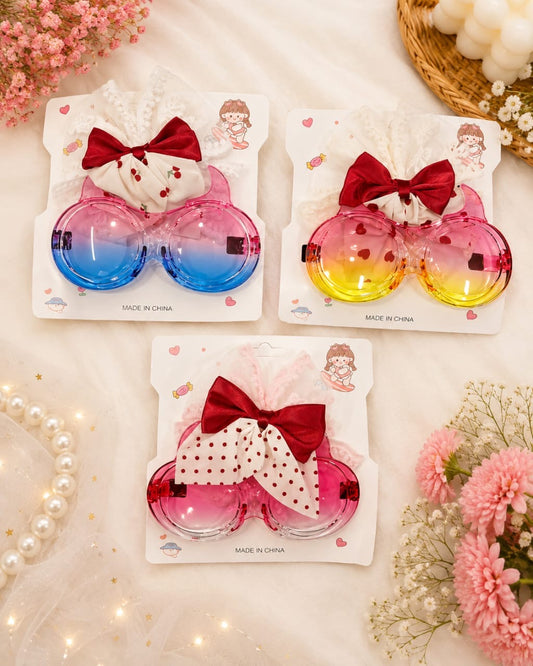 Korean premium kids hair accessories pin with goggles (pack of 12 sets)