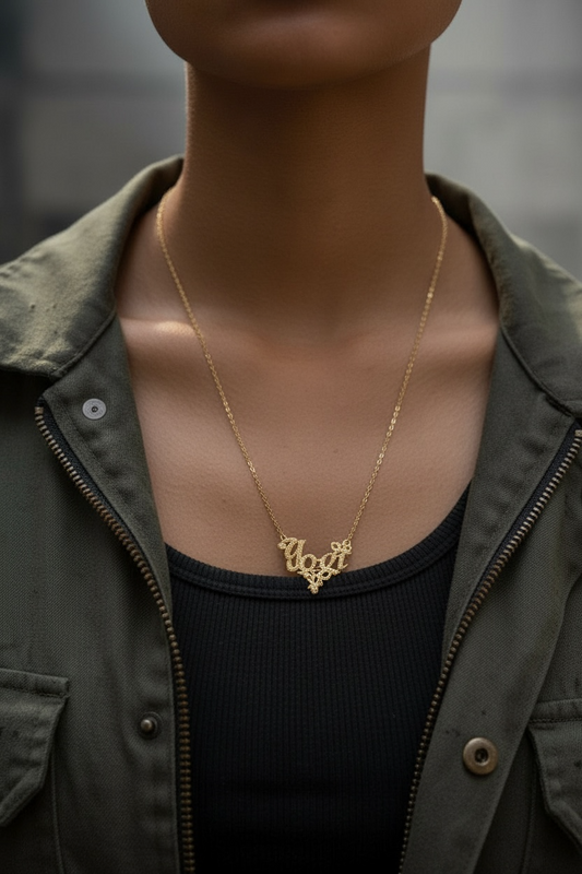 Elegant Script Letter Pendant Necklace – Minimal Gold-Tone Name-Style Chain for Women( pack of 3)