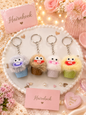 Cute Fluffy Monster Cup Keychain | Kawaii Plush Bag Charm | Soft Furry Key Ring(pack of 12)