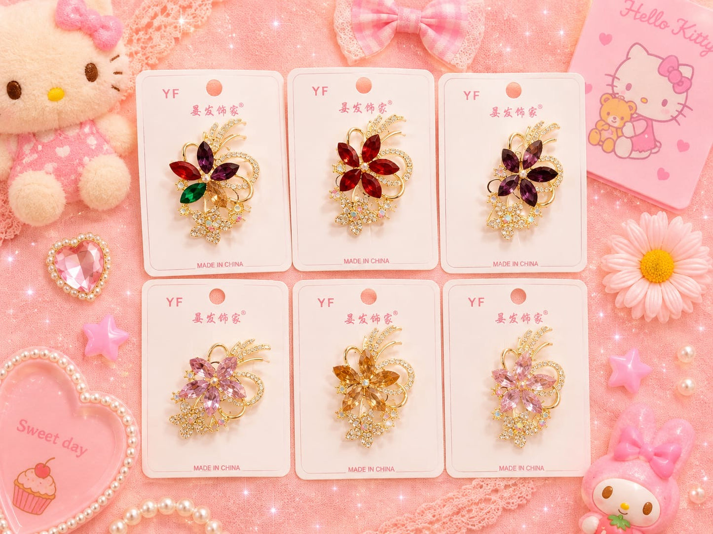 Fancy premium saree pin (pack of 6)