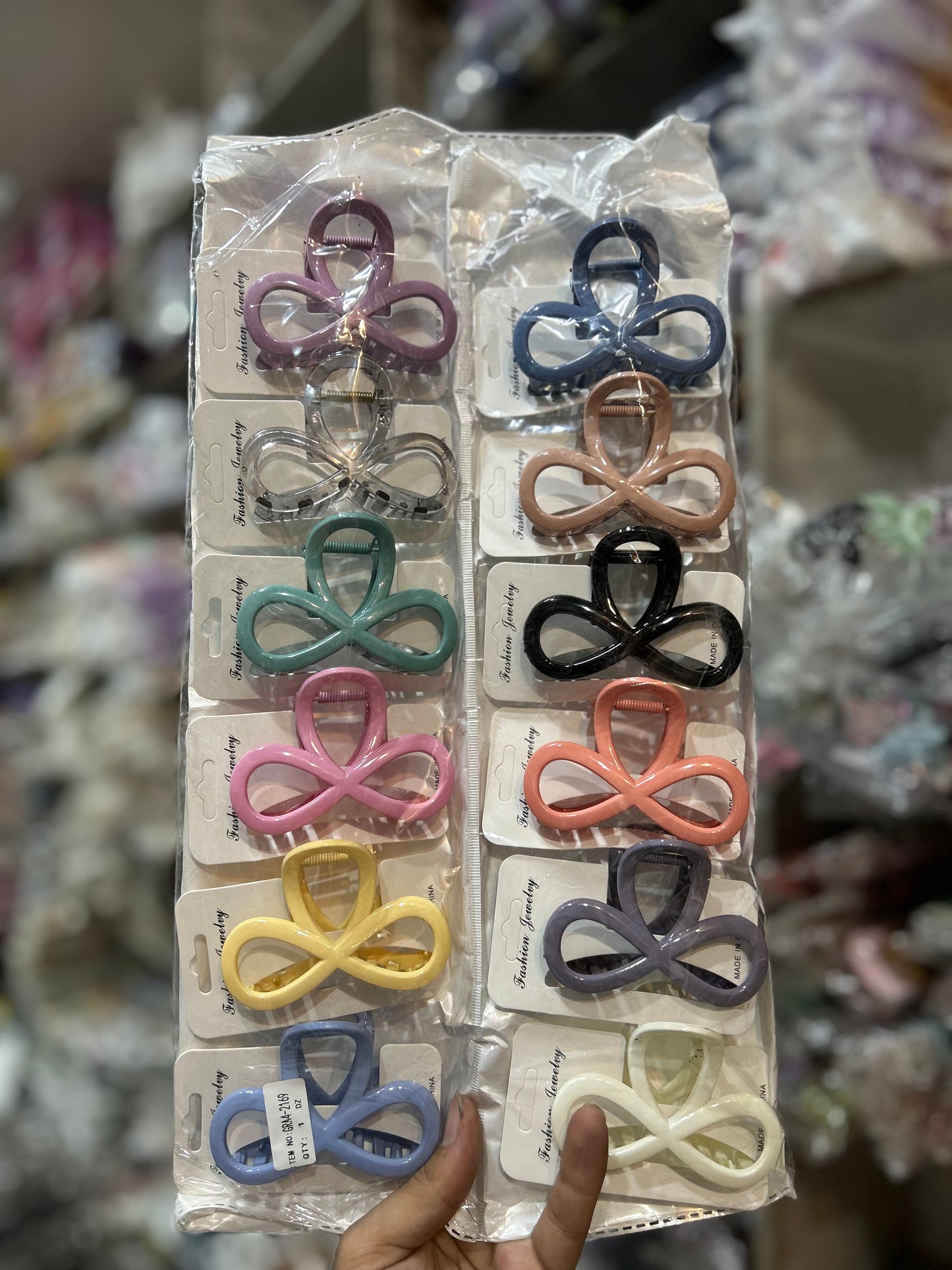 Korean Loop Design Banana Hair Clips Set (pack of 12)