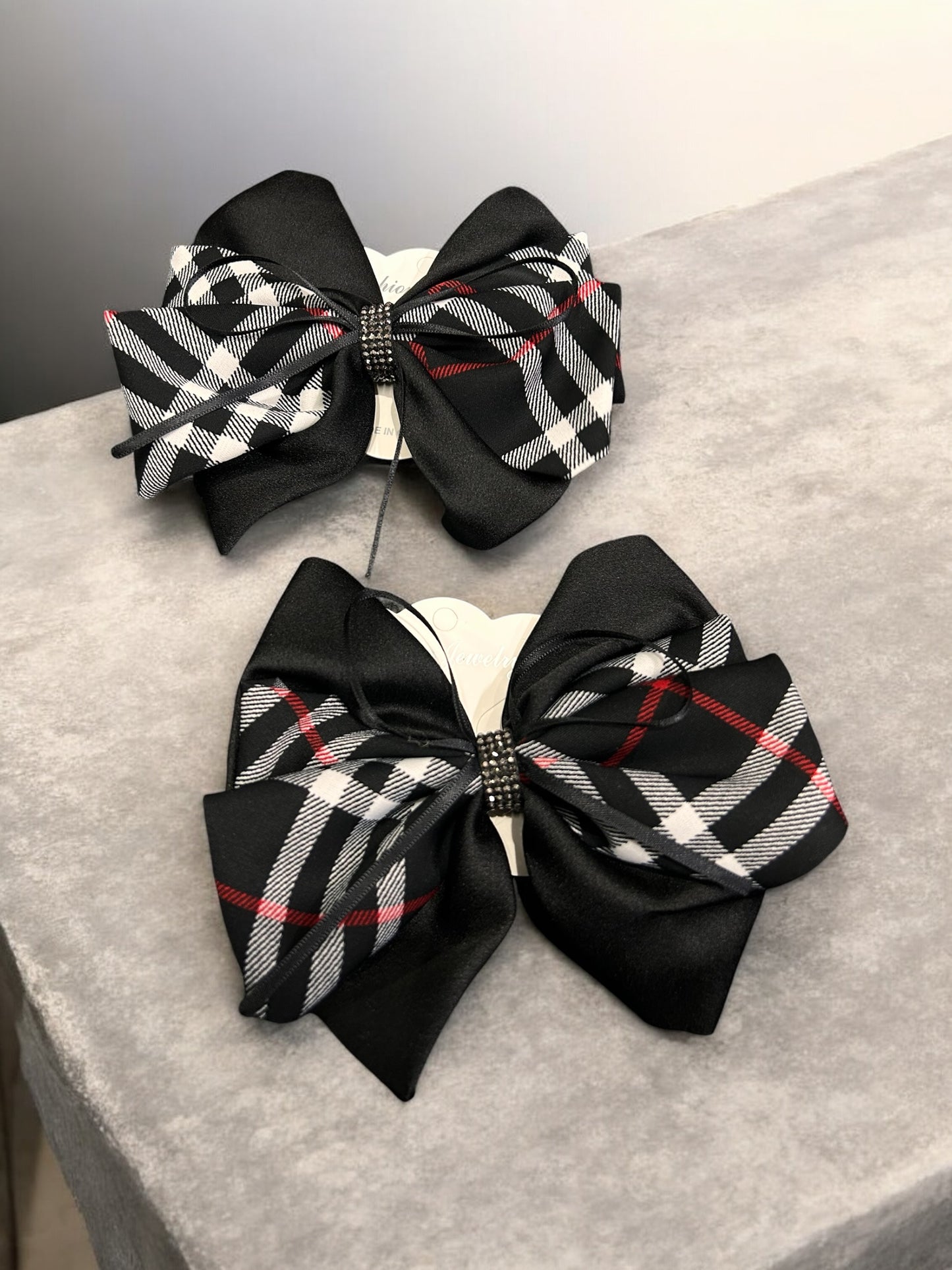 Premium Print Bow Hair Clip | Luxury Rhinestone Ribbon Bow Barrette for Women & Girls(pack of 12)
