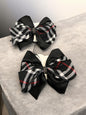 Premium Print Bow Hair Clip | Luxury Rhinestone Ribbon Bow Barrette for Women & Girls(pack of 12)