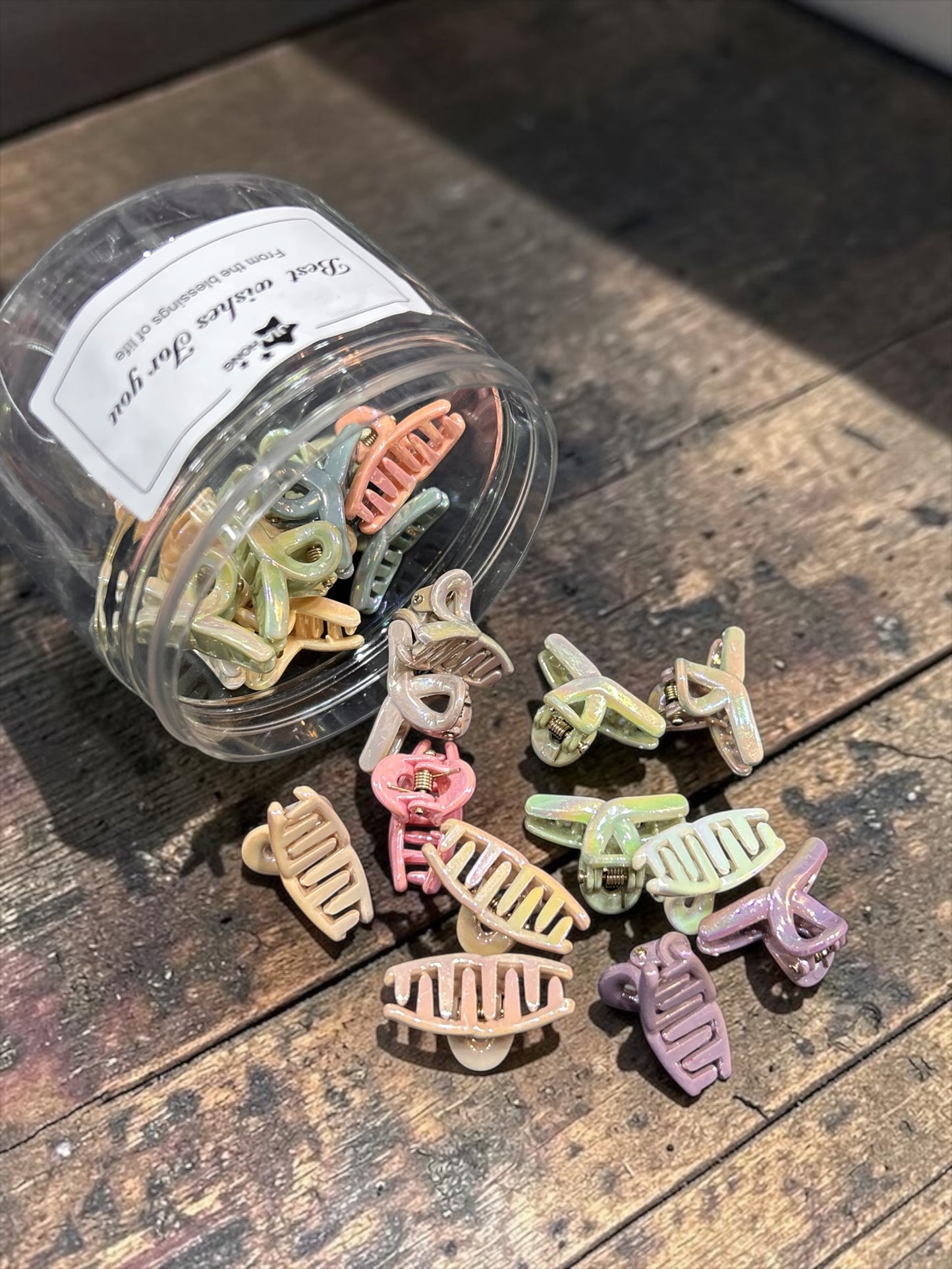 Pastel Mini Claw Clips Jar Set | Korean Style Hair Clutcher Collection( pack of 24)