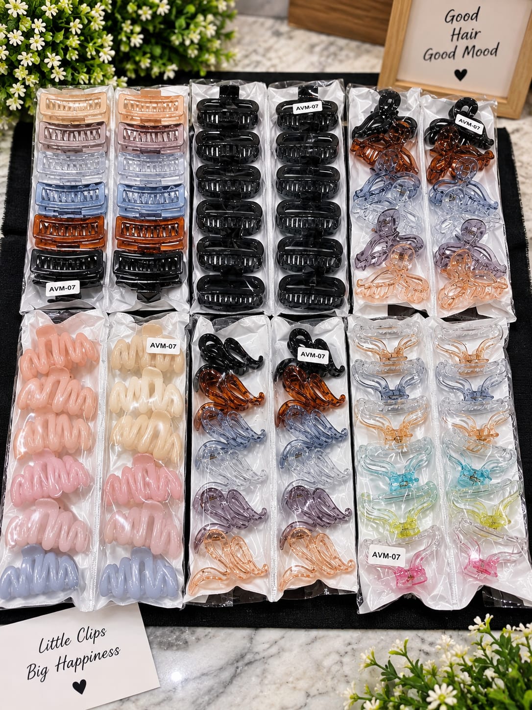 Korean medium size clutchers packet ( pack of 6 packet random Korean design mix)