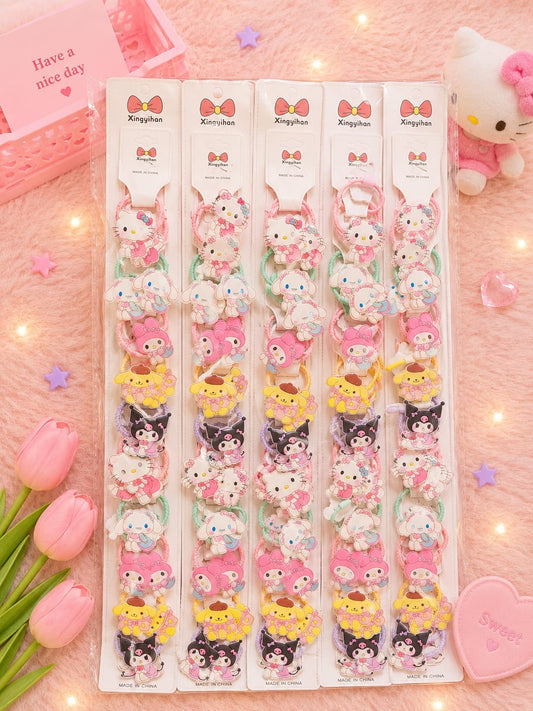Korean cute hairrubber band for kids(pack of 10 pair in one strip)