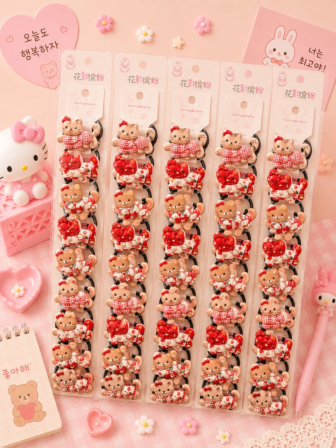Korean premium hair rubber for kids (pack of 10 pair in per strip)